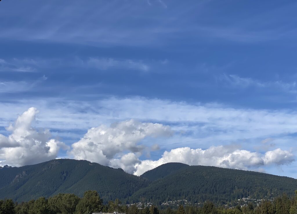 September 5, 2022 Clouds Over North Vancouver Mountains (Musqueam, Squamish, Tsleil-Waututh)